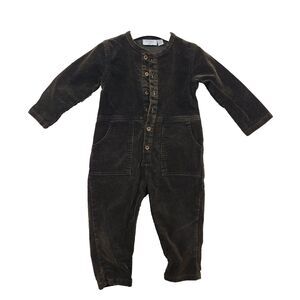 Crew Kids Corduroy Button Front Full Romper Baby 24 Months Long Sleeve Pocket